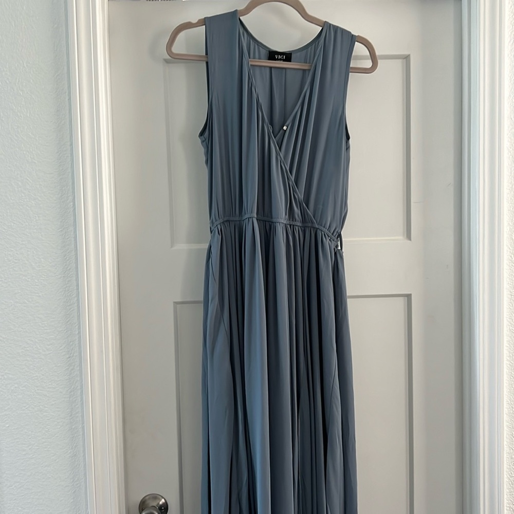 Vici Dusty Blue Maxi Dress